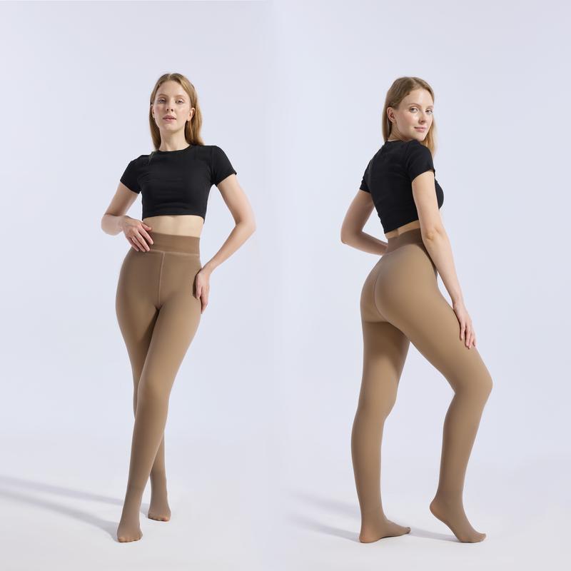 SHEVUE Winter Sheer Tights with Fleece Lining