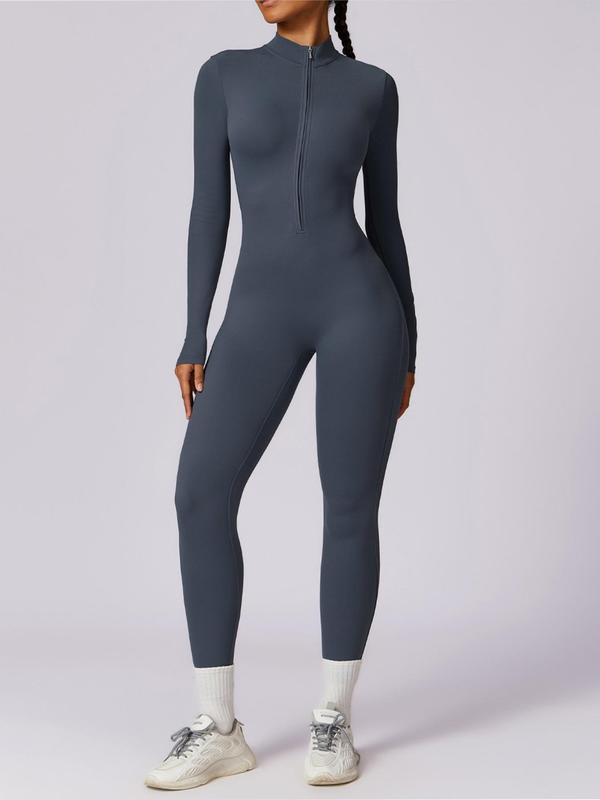 SHEVUE Zip-Up Jumpsuit for Yoga & Gym Workouts