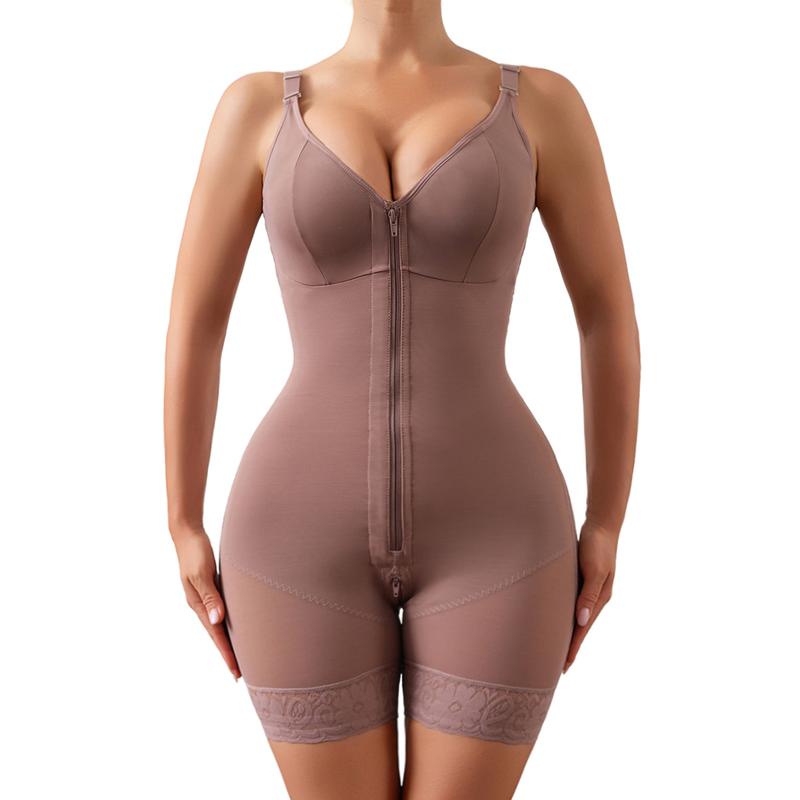 SHEVUE™ Colombianas Shaping Bodysuit with Front Zipper and Short Length,Tummy Control Full Shapewear Butt Lifter ,christmas body shaper for ladies Bra Garment Womenswear Compression Fabric Basic Adjustable Fall Freshness