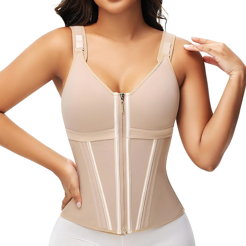 SHEVUE™ Waist Trainer adjustable Corset for Women Tummy Control Sport Workout Colombian Shaper with Zipper Wireless Bras Push Up FallFreshness FallFreshness Fit Shapewear
