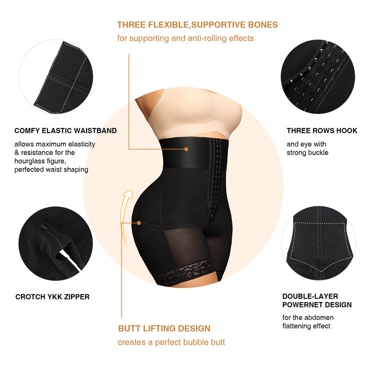 SHEVUE™ Tummy Control Shapewear for Women Fajas Colombianas Shorts Butt Lifter with Zipper Crotch