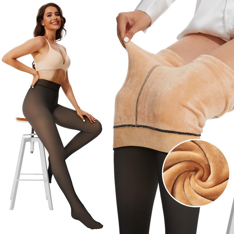 SHEVUE Winter Sheer Tights with Fleece Lining