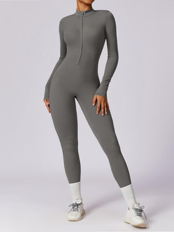 SHEVUE Zip-Up Jumpsuit for Yoga & Gym Workouts
