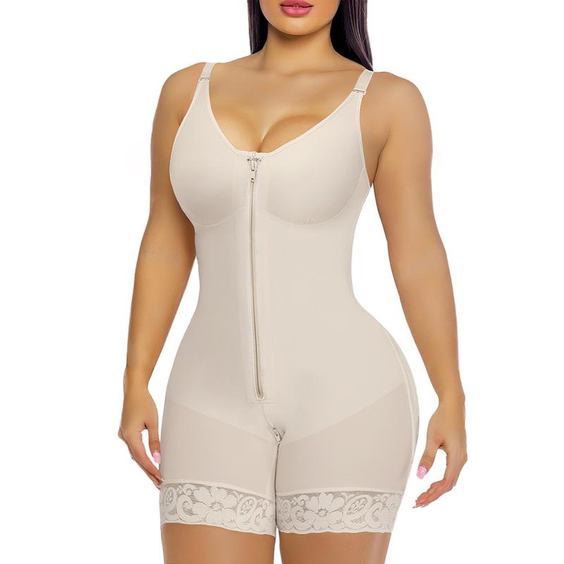 SHEVUE Fajas with Zipper Crotch & Detachable Straps