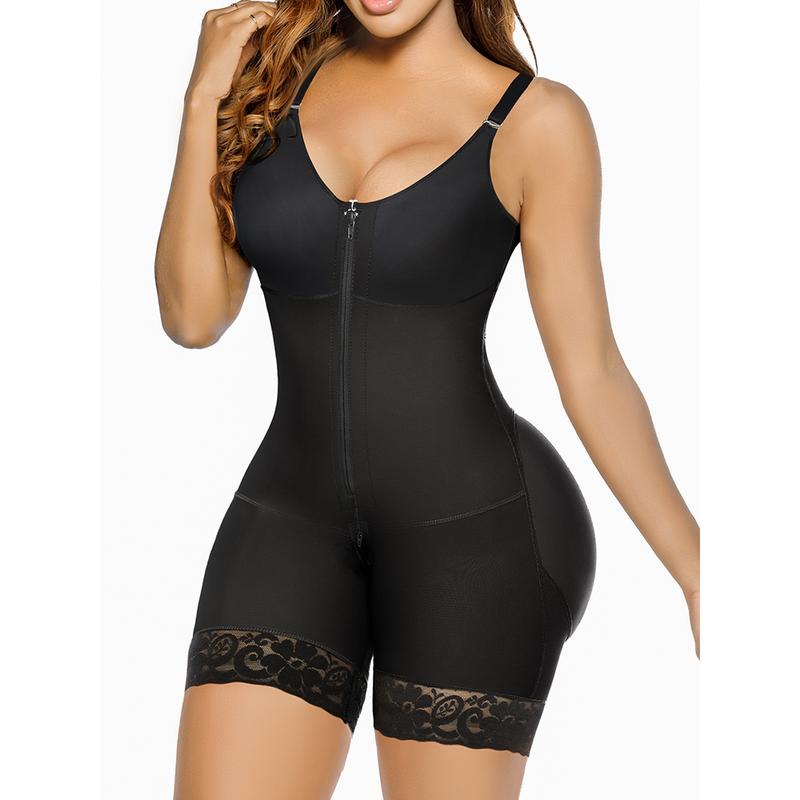 SHEVUE Fajas with Zipper Crotch & Detachable Straps