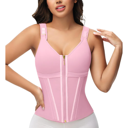 SHEVUE™ Waist Trainer adjustable Corset for Women Tummy Control Sport Workout Colombian Shaper with Zipper Wireless Bras Push Up FallFreshness FallFreshness Fit Shapewear