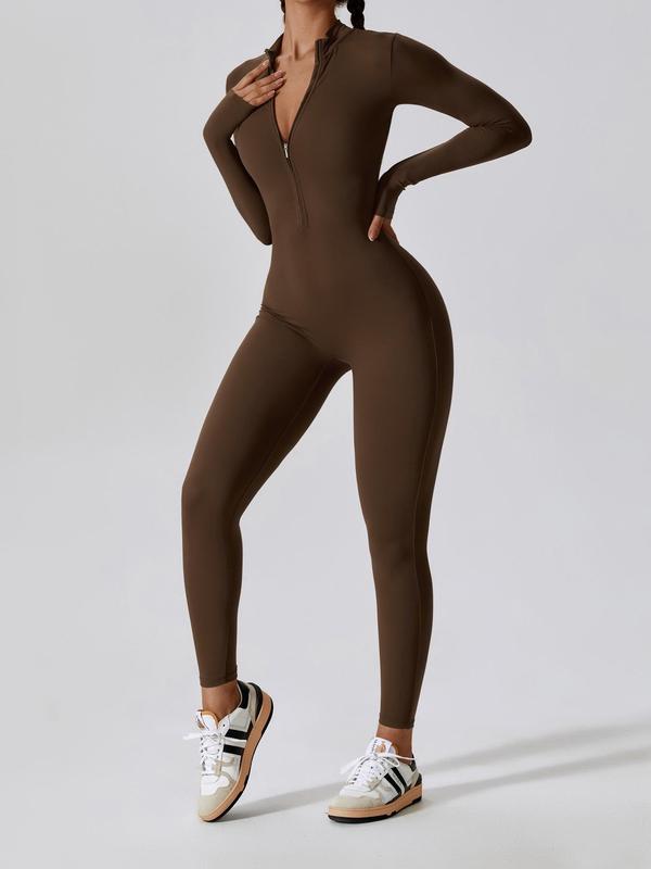 SHEVUE Zip-Up Jumpsuit for Yoga & Gym Workouts