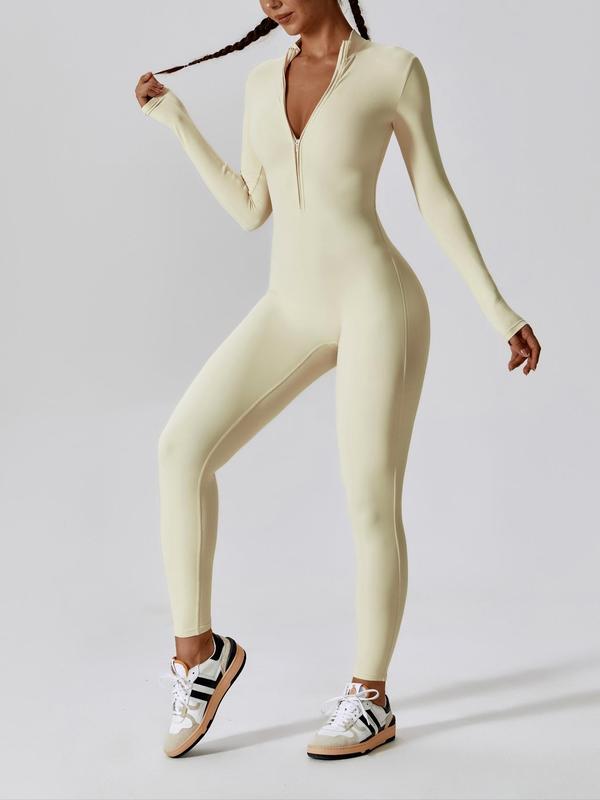 SHEVUE Zip-Up Jumpsuit for Yoga & Gym Workouts