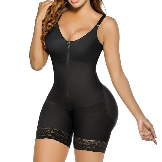 SHEVUE Fajas with Zipper Crotch & Detachable Straps