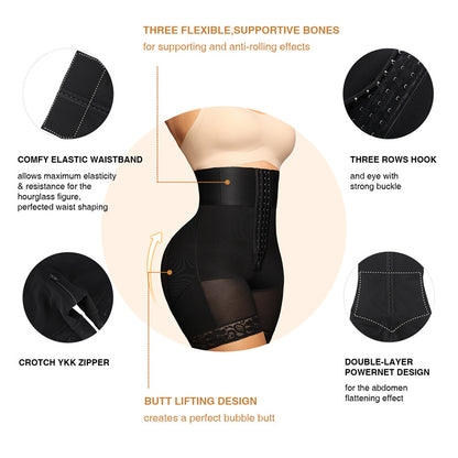SHEVUE™ Tummy Control Shapewear for Women Fajas Colombianas Shorts Butt Lifter with Zipper Crotch