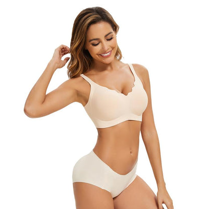 SHEVUE Wireless Full Coverage Plunge Bra | Plus Size