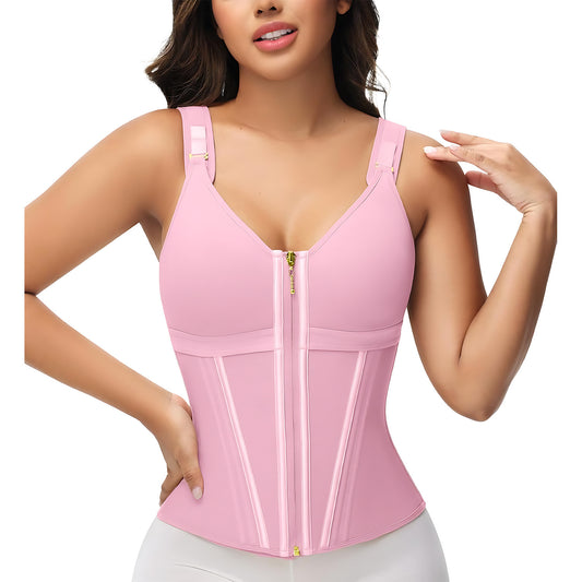 SHEVUE™ Waist Trainer adjustable Corset for Women Tummy Control Sport Workout Colombian Shaper with Zipper Wireless Bras Push Up FallFreshness FallFreshness Fit Shapewear