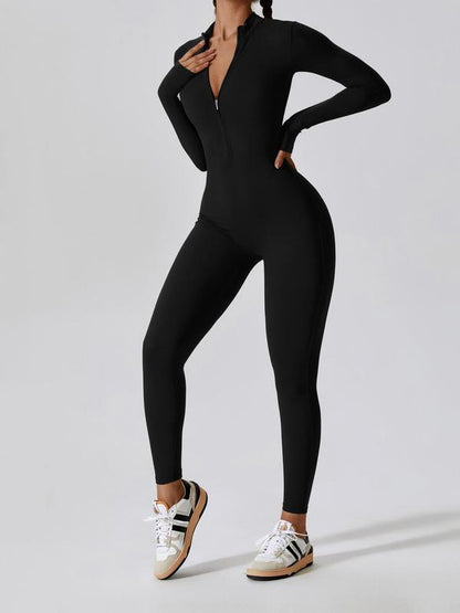 SHEVUE Zip-Up Jumpsuit for Yoga & Gym Workouts